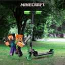 Minecraft 2 Wheel Kick Scooter with Light Up Wheels Foldable, Non-Slip Deck, Comfortable & Smooth Ride