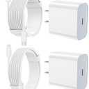 iPhone Charger Fast Charging 2 Pack Type C Wall Charger Block with 2 Pack [6FT&10FT] Long USB C to Lightning Cable for iPhone 14/13/12/12 Pro Max/11/Xs Max/XR/X,AirPods Pro (White)