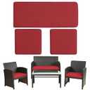 Thankyall 3 Pack Outdoor Patio Furniture Cushion Covers, Waterproof Replacement Loveseat Covers- 42×18×2, 19×19×2 Fit 4-Piece Wicker Rattan Sofa, Loveseat & Chairs, Cover Only (Red)
