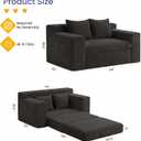 54 Boneless Couch Sofa Bed, Loveseat Cloud Couch, Sleeper Sofa with Storge and Handle, Convertible Pull Out Floor Bed, Couches for Bedroom, Living Room, Small Space, No Assembly Required (Black)