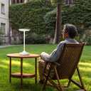 Tpczqj LED Cordless Table Lamp Rechargeable-Portable Battery Operated Lamps, 3 Color Touch Dimming Waterproof Light for Patio/Restaurant/Dining/Outdoor (White2)