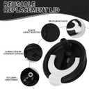 2 Pack Flip Straw Replacement Lids40 OZ Tumbler Lid Replacement for Stanley Quencherwith 2 Straws, Dual Drinking Outlets, Compatible with Stanley Cup Accessories Spill Proof Tumbler Lids for (black)