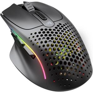 GLORIOUS Gaming Model I 2 Wireless Gaming Mouse - Hybrid 2.4Ghz & Bluetooth, 75g Superlight, 9 Buttons (2 Swappable), RGB, PTFE Feet, MMO/MOBA/FPS, Long Battery Life, Side Thumb Rest - Black