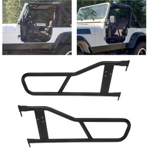 ECOTRIC Tubular Doors Compatible with 1987-2006 Jeep Wrangler YJ TJ Tubular Half Doors Tube Door Steel Left & Right Simple Off-Road Style
