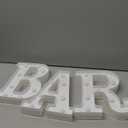 BAR - Illuminated Marquee Pub Bar Sign - Lighted Word Pre-Lit Battery Operated (23.03-in x 8.66-in) (White)