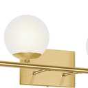 New Bathroom Vanity Light Fixtures Brushed Brass Milk White Globe Glass Shade 4 Lights Modern Wall Bar Sconce Over Mirror