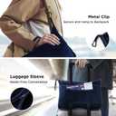 Bedsure Travel Blanket Airplane Compact with Storage Bag, Packable Blanket with Eye Mask, Lightweight 2-in-1 Travel Essentials, Functioned as Pillow for Airplane Comfort and Warmth, Navy