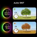 EASYERA 10" Large Digital Wall Clock with Remote Control, Music Sync RGB Atmosphere Light, Low-Reflectivity, Temperature, LED Display, Dual Alarms, BT Sync, Auto DST for Bedroom and Classroom