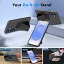 Compatible with Samsung Galaxy S25 5G 2025 Stand Case, Hide Folding Kickstand Silicone TPU Shockproof Protective Cover Case for Samsung S25 5G - Black