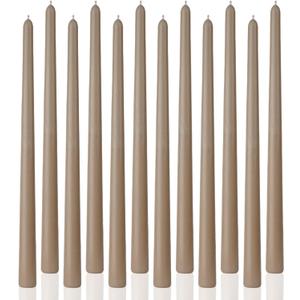 Sahara Beige Tall Taper Candles 12 inch Unscented Smokeless Long Tall Tapered Candle for Candlesticks Sticks Wedding Advent Home Decor Dinner Christmas Set of 12