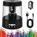 ZMOL Electric Pencil Sharpener for Colored Pencils, Auto Stop,Electric Pencil Sharpener Plug in for 6-8mm No.2/Office/Home/Black