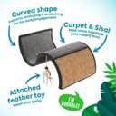 Petlinks Dream Curl Carpet Cat Scratcher, Dual-Surface Cat Scratching Post, Lounge & Hide Scratchers for Cats & Kittens, Gray, Furniture Protector, One Size Fits All Cats