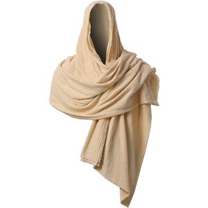 GRACEART Post Apocalyptic Shawl Scarf Shaman Cowl Medieval Costume Sash (08-beige)