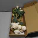 White Artificial Peonies 2 Bouquets Silk Flowers 14Heads Vintage White Fake Flowers Faux Peony Flowers for Flower Arrangements Artificial Centerpiece Home Table Dining Room Decor (Ivory White)