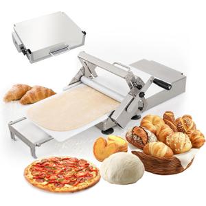 33.46"x18.9" Dough Sheeter Machine with Adjustable Thickness 0-25mm, Folding Dough Sheeter Machine for Commercial Home Bakery, Stainless Steel Portable manual sheeter for Pizza, Puff Pastry(300B)