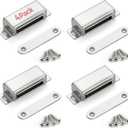 Ravinte 4 Pack Cabinet Magnets for Closure, 60lbs Heavy Duty Concealed Magnetic Door Catch, Strong Magnetic Door Latch for Cupboard Drawer, Wardrobe Closet - Silver,