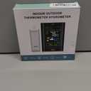 Weather Station Wireless Indoor Outdoor Thermometer Inside Outside Temperature Humidity Monitorwith 330ft Range Sensor and Adjustable Backlight (White)