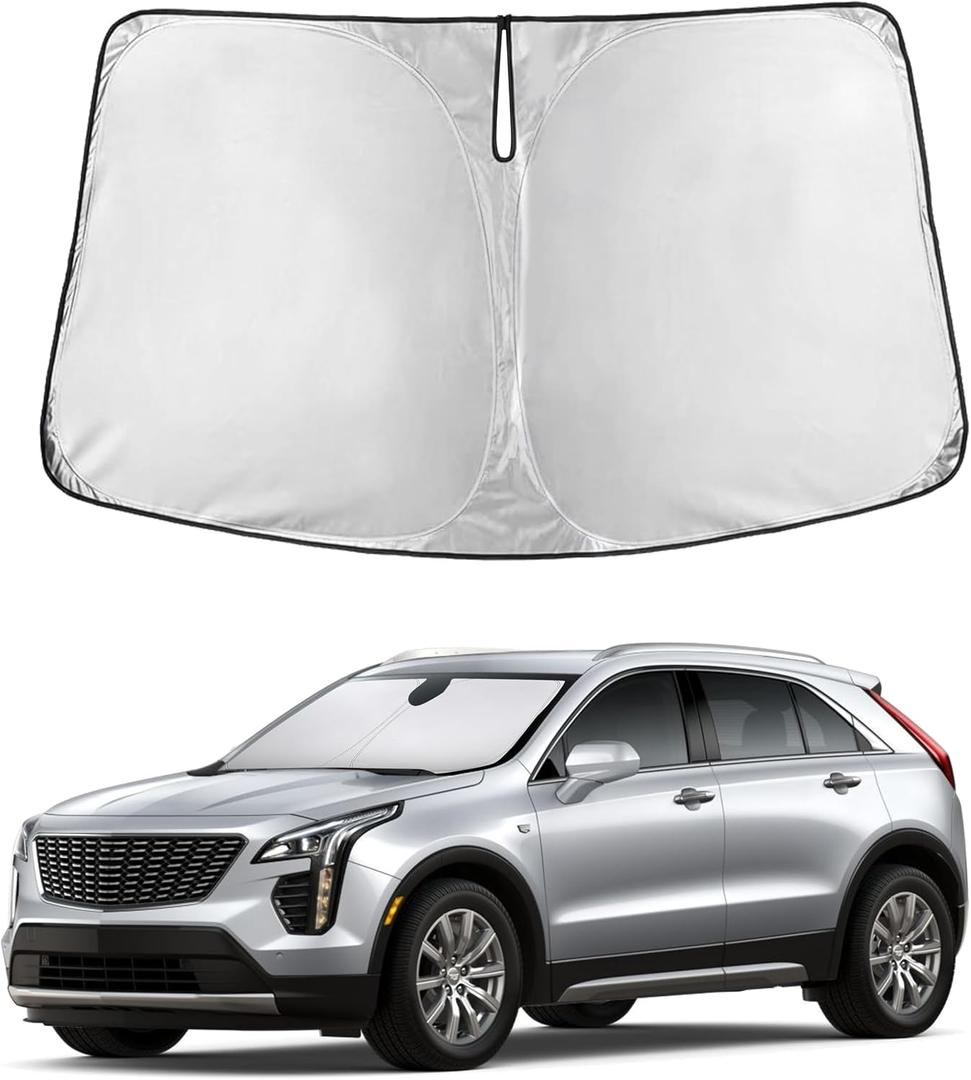 EcoNour Windshield Sunshade Compatible for Cadillac XT4 2019-2023 2024 2025, Sun Visor for Front Windshield & Window Sun Shade Cover, UV Heat Blocker & Protector, Car Accessories