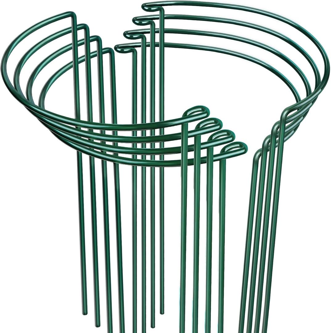 LEOBRO Plant Support, 8PCS Peony Cages and Supports, Plant Stakes for Indoor Plants, Outdoor Plants, Metal Garden Stakes, Plant Holders, Tomato Monstera Hydrangea Support Cage, 10" W x 15.8" H