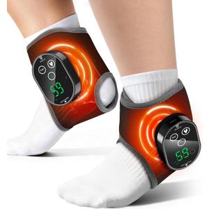 2-Pack Cordless Foot Massager for Neuropathy, Ankle Massager for Pain Relief, Feet Massager, HSA Eligible FSA, Ankle Heating Pad with Massage, 4 Heat Levels, 3 Massage, Black