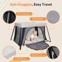 Travel Bassinet, Portable Pack and Play, Foldable Playard, Beige