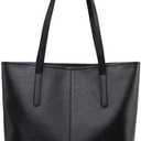 FITDON Tote Bag with Zip for Women, Faux Leather Top Handle Handbags Ladies Shoulder Bag for Work Travel Shopping