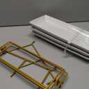 LYEOBOH 3 Tier Serving Stand and Platters Set Large Tiered Serving Platters with Collapsible Sturdier Rack 14 Inches Tiered Serving Tray for Appetizer Fruit, Dessert and Cupcake, White (Gold)