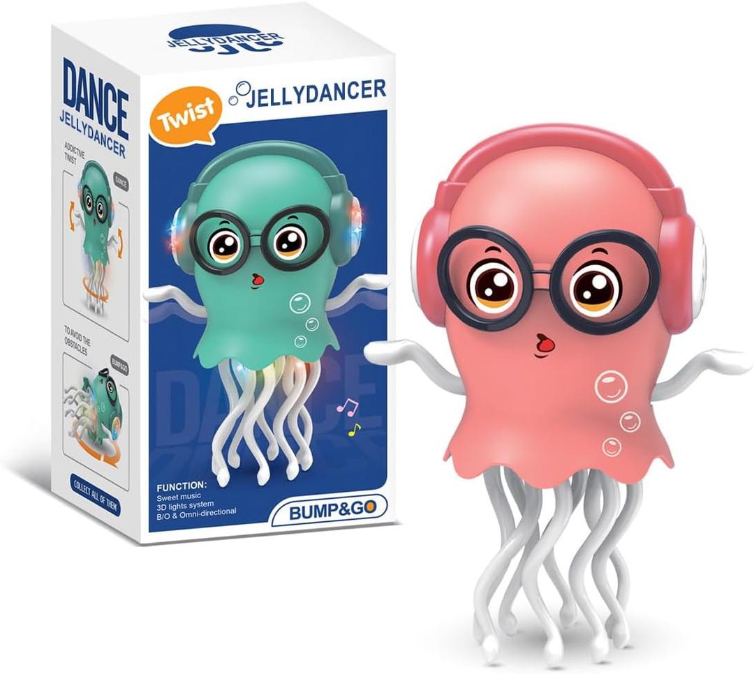 Dancing Jellydancer Baby Toy, Crawling Dancing Walking Jellydancer Tummy Time Toy 3 4 5 6 7 8 9 10 11 12 Babies, Fidget Toy Magic Loud Music Crawling Toys for Girl Kids Boy Birthday Gifts