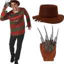 Morph Nightmare Killer Costume Men With Claw Sizes M-3XL Scary Halloween Costumes For Men
