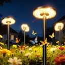 KOOPER 3X Larger & Taller Solar Pathway Lights Outdoor, 6 Pack Metal Solar Powered Garden Lights Waterproof, 2 Lighting Modes Adjustable Solar Landscape Path Lights for Outside Yard Walkway Driveway