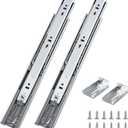 Probrico 1 Pair 24 Inch Rear/Side Mount Drawer Slides with Rear Mounting Brackets, Heavy Duty Ball Bearing Soft Close Drawer Glides, 3 Folds Full Extension Dresser Drawer Runners