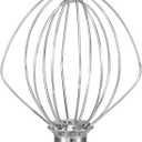 K45WW Dishwasher Safe Whisk Attachment Fits 4.5 Quart and 5 QT KitchenAid Tilt-Head Stand Mixer Stainless Steel 6 Wires Whip for Egg Heavy Cream Beater, Cakes Mayonnaise
