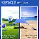 77 FT Beach Tent Sun Shelter UPF50+ UV Protection, Outdoor Canopy Tent Sun Shade with 2 Poles for Camping, Fishing, Backyard and Picnics with Sandproof Beach Blanket Royal Blue