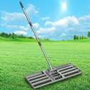 Lawn Leveling Rake, 30"x10" Heavy Duty Leveling Rake for Soil, Sand, Compost, Gravel, Steel Lawn Leveler with Adjustable Handle, Level Yard Tool for Backyard, Garden, Farm, Golf Course