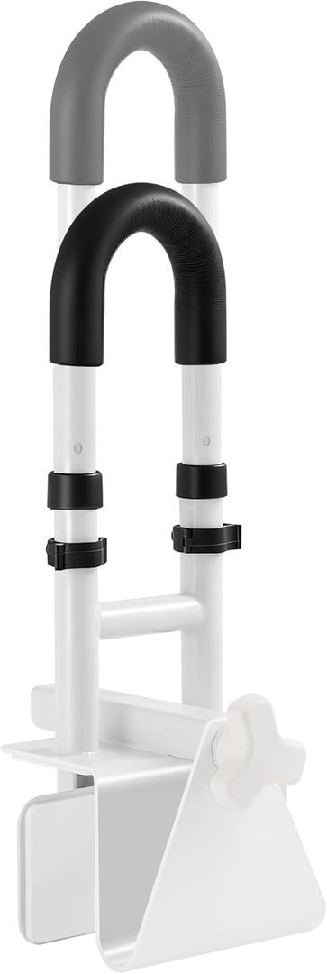Adjustable Bathtub Grab Bar for Seniors - 3-Level Height Adjustment (13.7"-15.7"), Fits Tub Walls 3"-7", Safety Rail for Elderly & Disabled, Non-Slip Handle for Bathtub,Supports 300 lbs