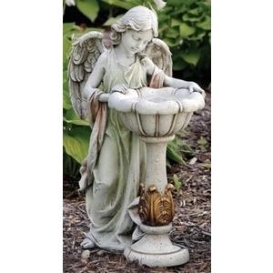 Joseph's Studio by Roman 23-Inch Solar Angel with Birdbath Statue  Lighted Religious Outdoor Garden Decor, Spiritual Yard Figurine