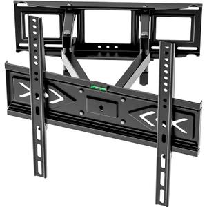 50 55 65 inch TV Wall Mount for 32-65 inch TVs, Full Motion Wall Mount TV Bracket with Articulating Dual Arms, Swivel Tilt Extension, Max VESA 400x400mm, Fits 12" 16" Wood Studs up to 77 lbs