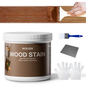 Wood Stain, 16 Oz Water Based Wood Stain and Sealer in One - No Priming, No Top Coat Required, Fast Drying|Low Odor|Non-Toxic, Perfect for Indoor and Outdoor Furniture (Teak with Tools)