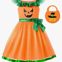 ReliBeauty Girl Halloween Pumpkin Dress Size 120