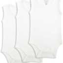 MON CHOU Sleeveless Bodysuit 3-Pack - Ultra Soft, 100% Pima Cotton Baby Bodysuit - Organic Cotton Baby Clothes - Luxury Infant Clothes (3-6 Months)