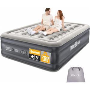 OlarHike Air Mattress Queen with Built in Pump, Inflatable Mattress Blow up Mattress, 18" Colchones Inflables Foldable Air Bed for Guest & Home, Ideal for Camping, 700lbs
