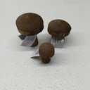 WHW Whole House Worlds Farmers Market Mushrooms, Set of 3, Decorative Kitchen Figurines, Rustic Art, Pine Wood, Bark Details, 4.75 Inches