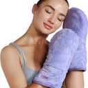 REVIX Microwavable Heating Mittens for Hand and Fingers, Heated Hands Mitts Warmers 1 Pair, Unscented Hand Muff (Orchid)