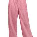 Women Plaid Pants Wide Leg Pajama Boxer Pants Elastic Waist Y2K Lounge Gingham Bottoms Red M (M)