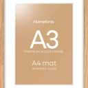 Homeforia A3 Picture Frame Wood, High-End Natural Oak 11.7 x 16.5 Wooden Poster Frames Matted to 8.3 by 11.7 Photo, A3 Size Light Wooden Frame with Mat A4 for Print, Tempered Glass, Wall Kit, Set of 1