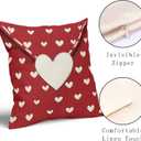 Valentines Day Pillow Covers 20x20 Inch Set of 2 White Heart Red Envelope Cotton Linen Decorative Throw Pillow Case Holiday Print Cushion Covers for Bedroom Sofa Living Room Chair Home Decor