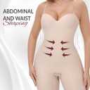 SHAPESHE Strapless Shapewear Bodysuit for Women Compression Tummy Control Seamless Shapewear Full Body Shaper Bodysuit (Beige, L)