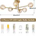 Mid Century Modern Gold Sputnik Flush Mount Ceiling Light Antique Brass Ceiling Lights 6 Light Amber Glass Chandelier Small Living Room Globe Ceiling Light