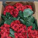 Hananona 24 Pcs Artificial Geranium Flowers for Outdoors Geranium Silk Red Flowers Outdoor UV Resistant Garden Plants Faux Flower for Christmas Home Kitchen Table Centerpieces Decor (24, Red)