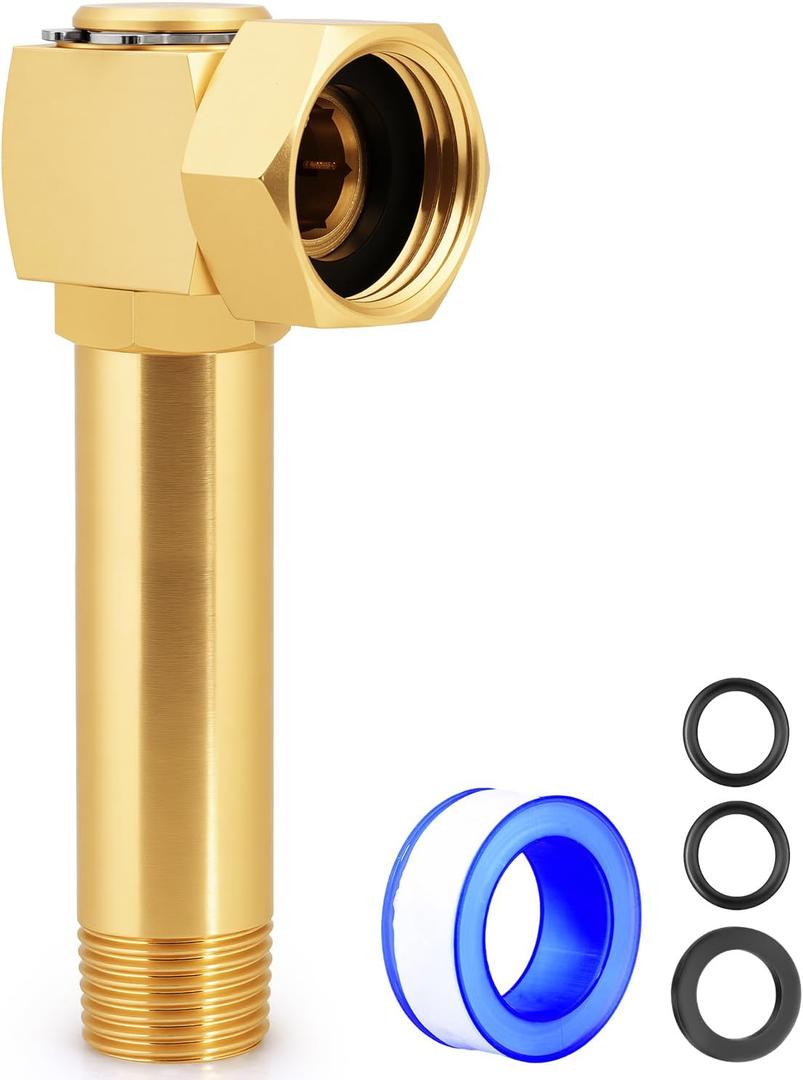 UNWAVER Garden Hose Reel Parts Swivel Elbow Connector Garden Hose Swivel Reel Replacement Fittings Brass Replacement Part Adapter (4.72 inches Extended length 1PCS)